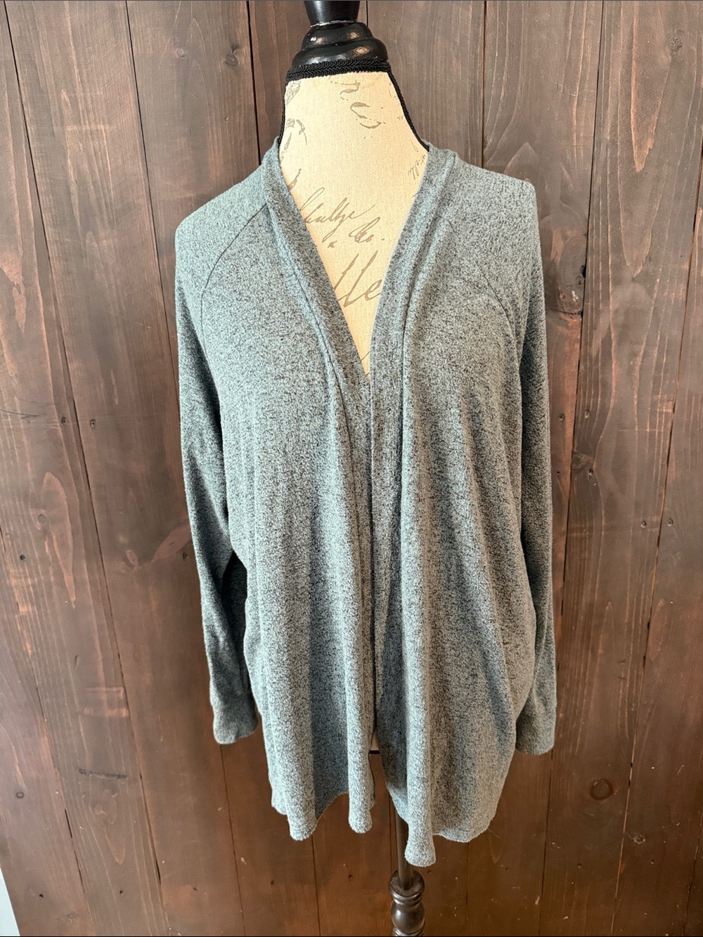 American Eagle Outfitters Blue/Green Open-Front Cardigan